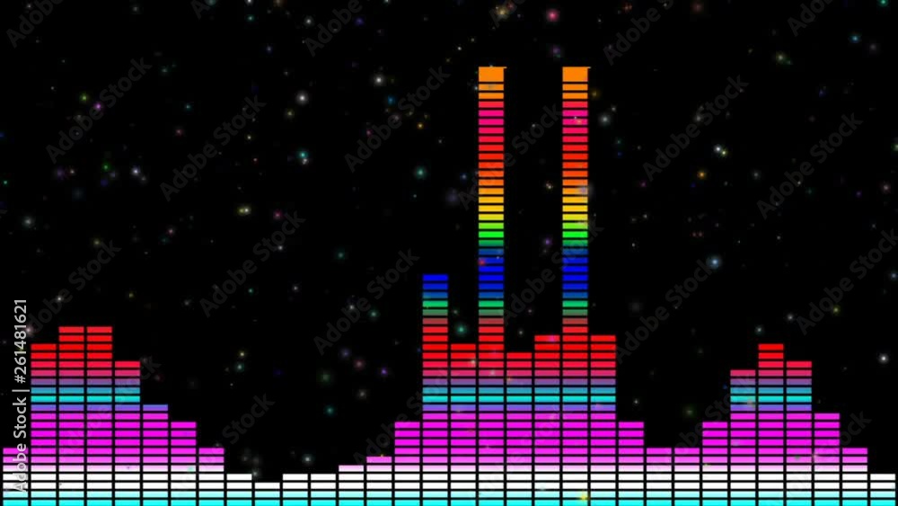 Audio Equalizer bars design sound waves animated disco graphic motion ...