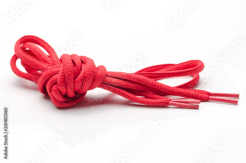 shoelaces or shoestrings on white background