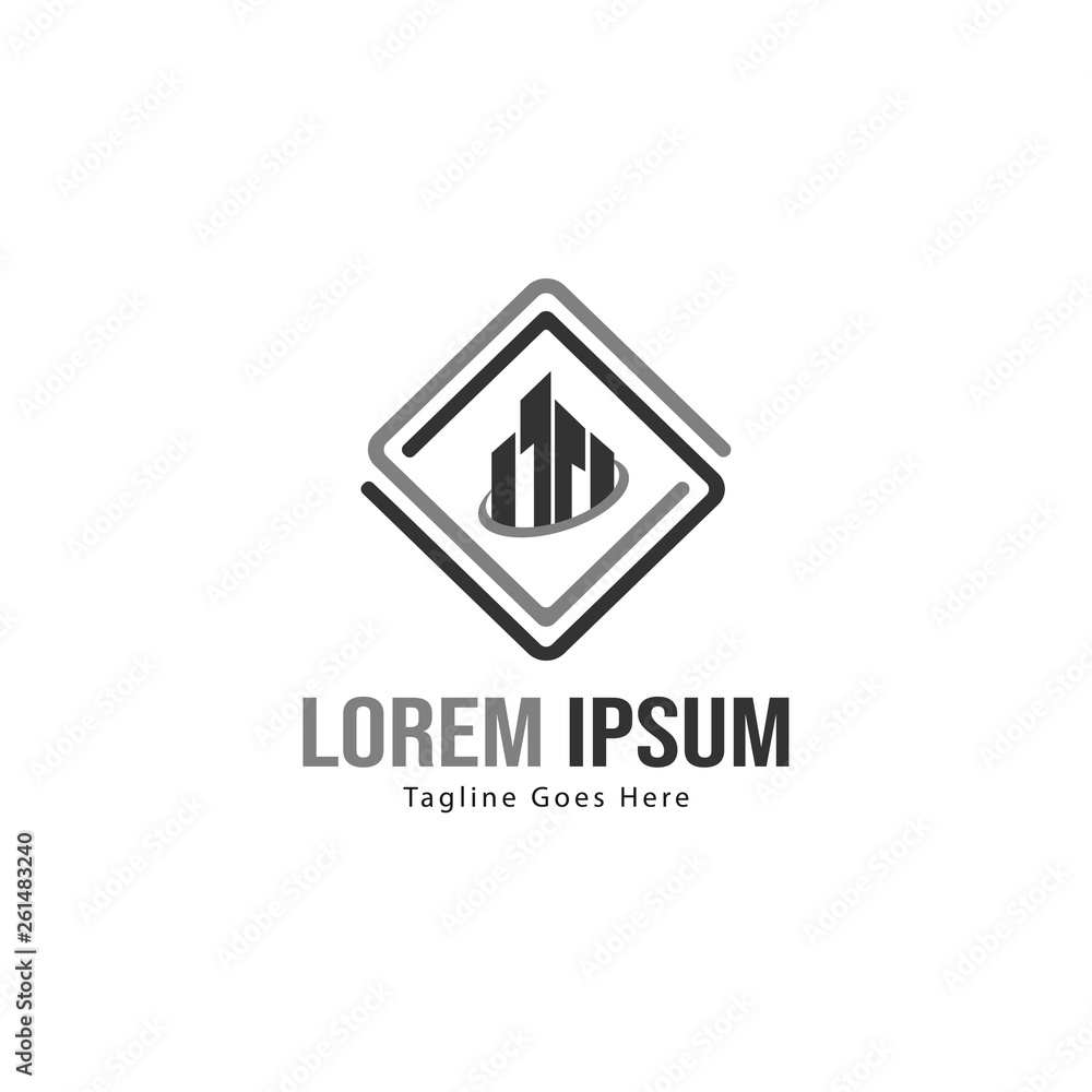 Fototapeta premium Building logo template design. minimalist building logo with modern frame