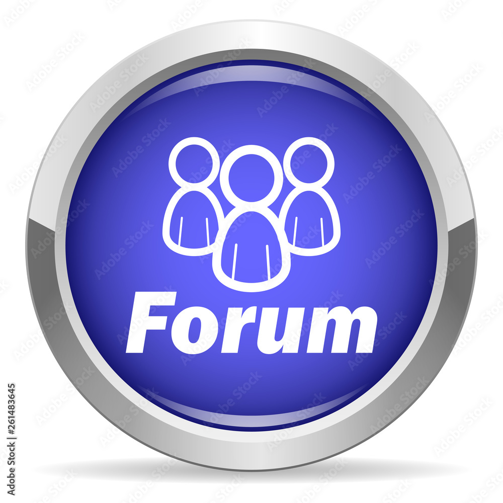 Forum icon. Round bright blue button. Forum icon. Round bright blue button.