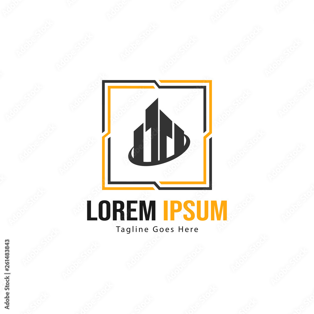 Building logo template design. minimalist building logo with modern frame Building logo template design. minimalist building logo with modern frame