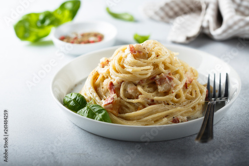 Foto Homemade pasta Carbonara