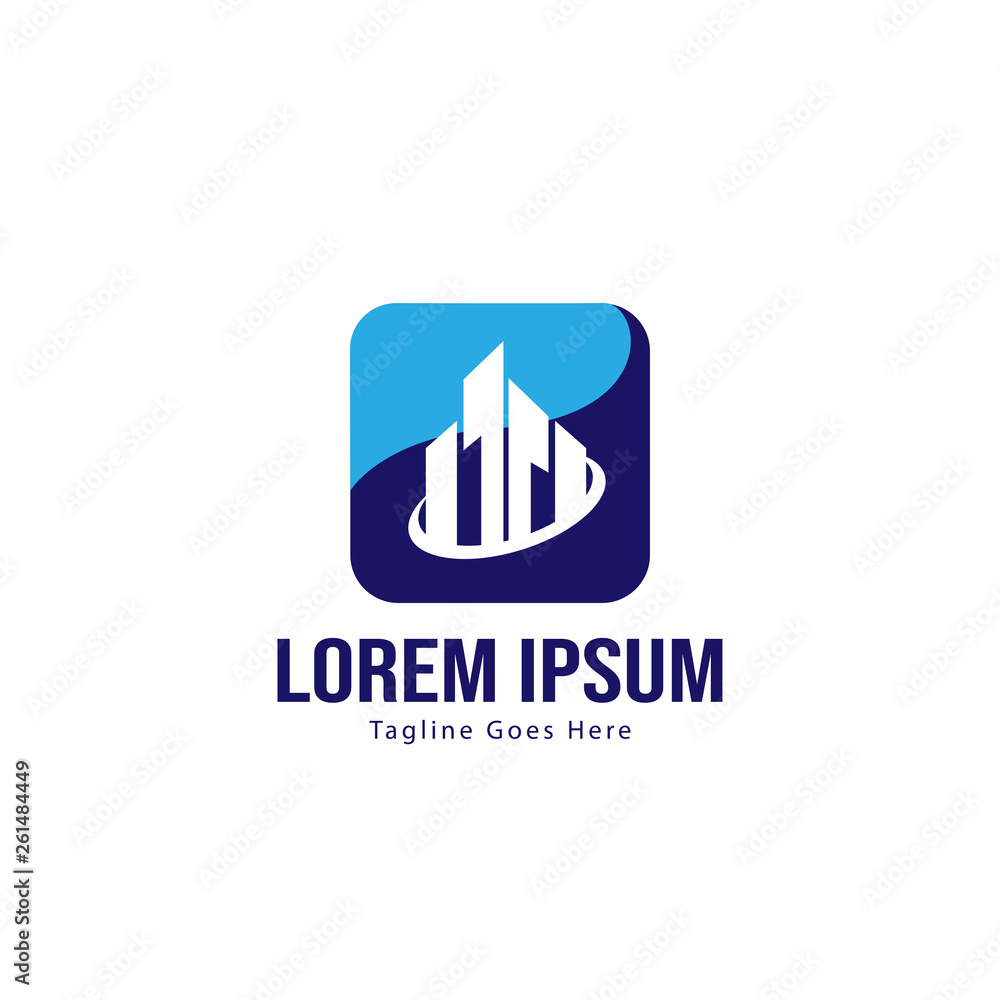 Building logo template design. minimalist building logo with modern frame Building logo template design. minimalist building logo with modern frame
