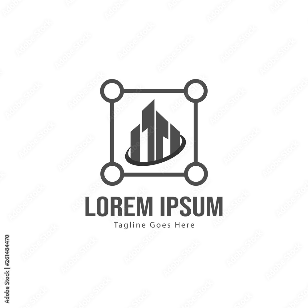 Building logo template design. minimalist building logo with modern frame