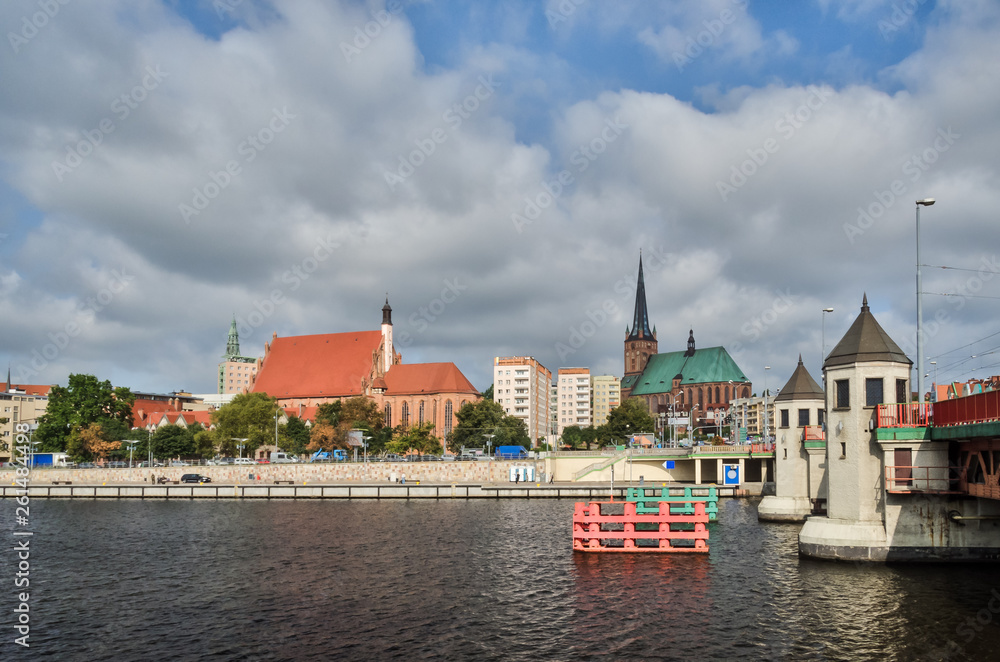 CITYSCAPE - River and city of Szczecin on its banks