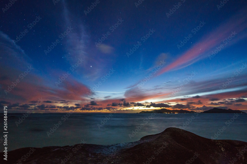 stars at night at source anse d'argent, la digue, seychelles 2 stars at night at source anse d'argent, la digue, seychelles 2