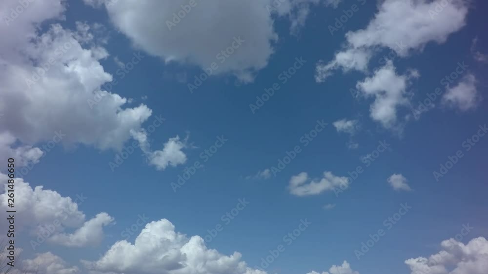 Sun And Blue Sky With Clouds. Summertime Time Lapse, Sun And Blue Sky With Clouds. Summertime Time Lapse,
