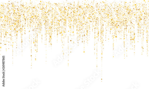 Garland border gold glitter vector background illustration.
