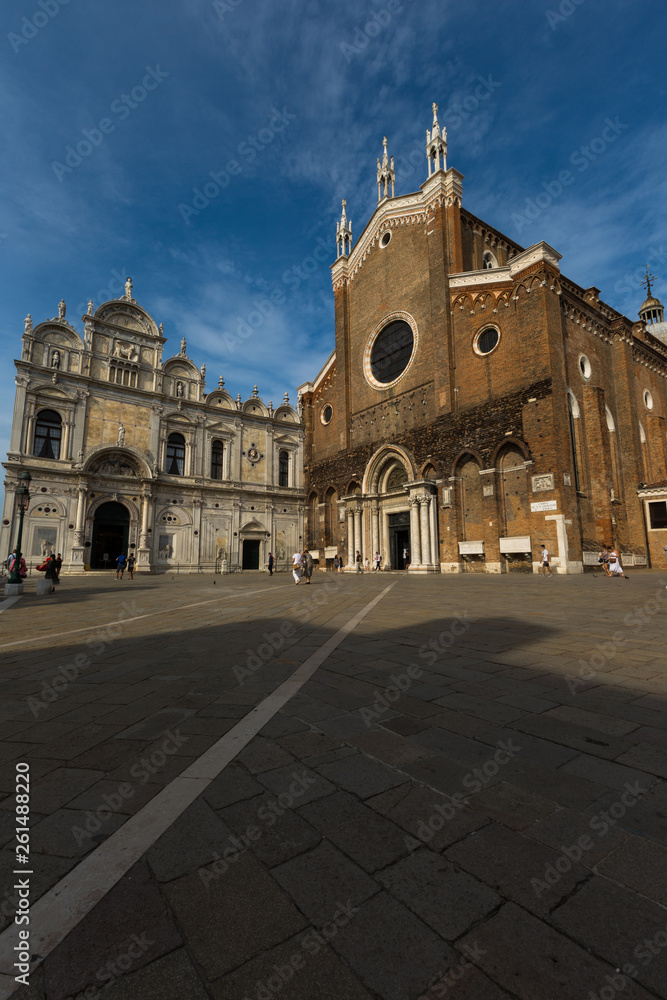A view of Renaissance Basilica of Saints Giovanni and Paolo in Venice