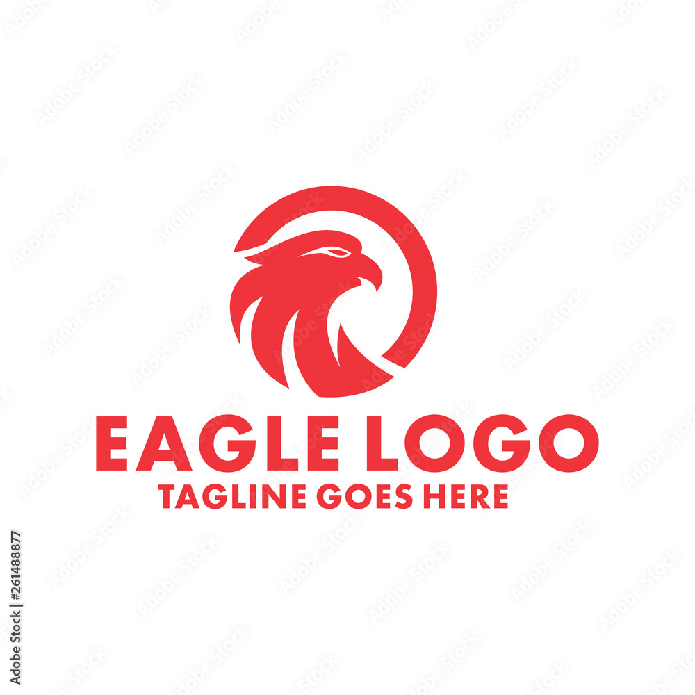 Eagle Logo Design Inspiration. Flat And Modern Icon. Face Animal Character Symbol. Luxury Graphic Vector. Royal And Unique Logotype. Emblem For Company And Business.