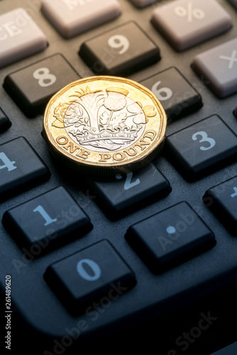 New British one pound coin in studio
