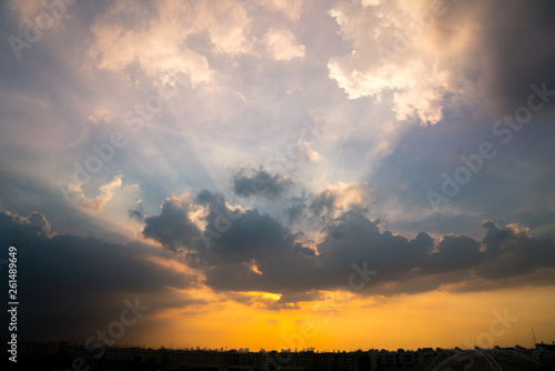 Sunset Sky Background in summer