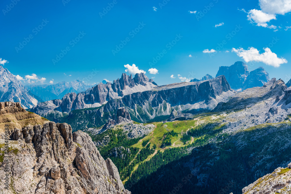 Breathtaking view of the Cortina Dolomites. Unique show. Italy