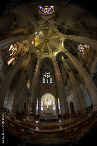 A interior view of The Temple of the Sacred Heart on Mount Tibidabo