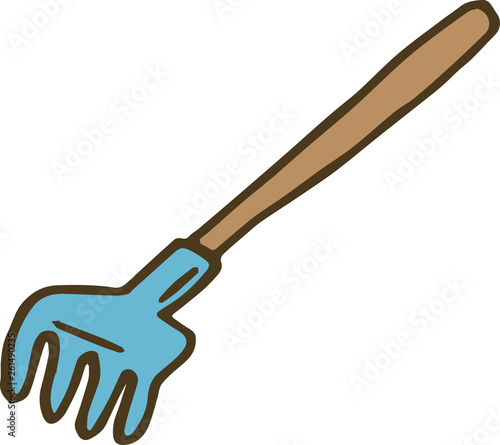 Small Leaf Rake with Wooden Handle