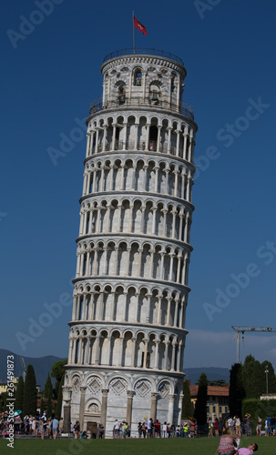 A view of famous Leaning tower of Pisa  Italy