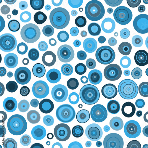 Seamless pattern with blue polka dots