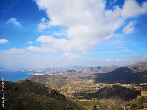 landscape with mountains and clouds