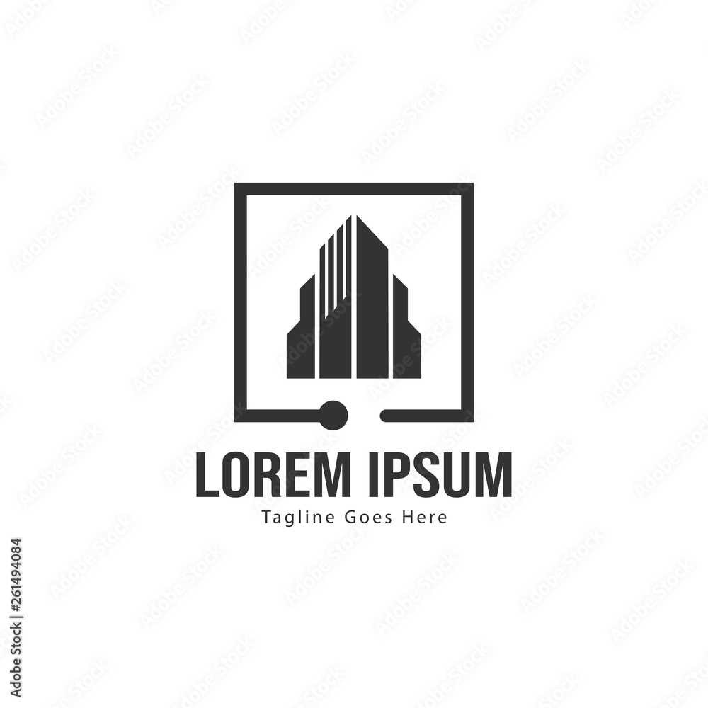 Real estate logo template design. minimalist Real estate logo with modern frame Real estate logo template design. minimalist Real estate logo with modern frame