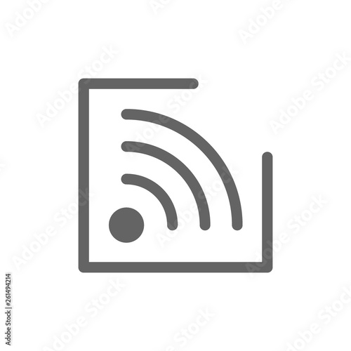 Wireless tag and RFID line icon.