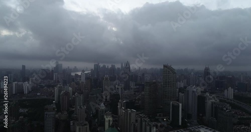 Wallpaper Mural aerial view of West Nanjing Road, Jing`an district, shanghai city in the dawn Torontodigital.ca