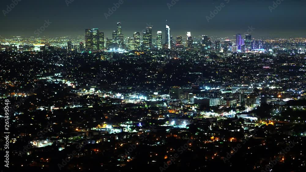 Aerial view over Los Angeles by night - travel photography Aerial view over Los Angeles by night - travel photography