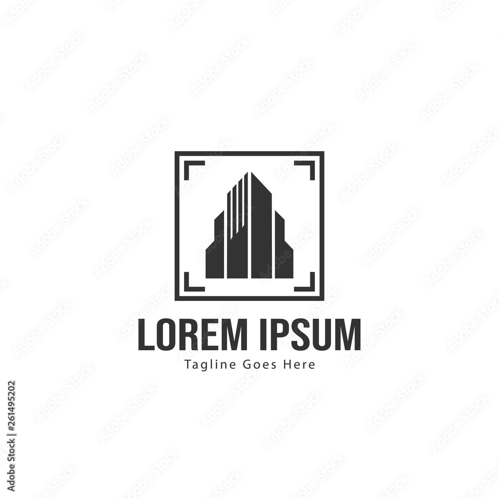 Real estate logo template design. minimalist Real estate logo with modern frame Real estate logo template design. minimalist Real estate logo with modern frame