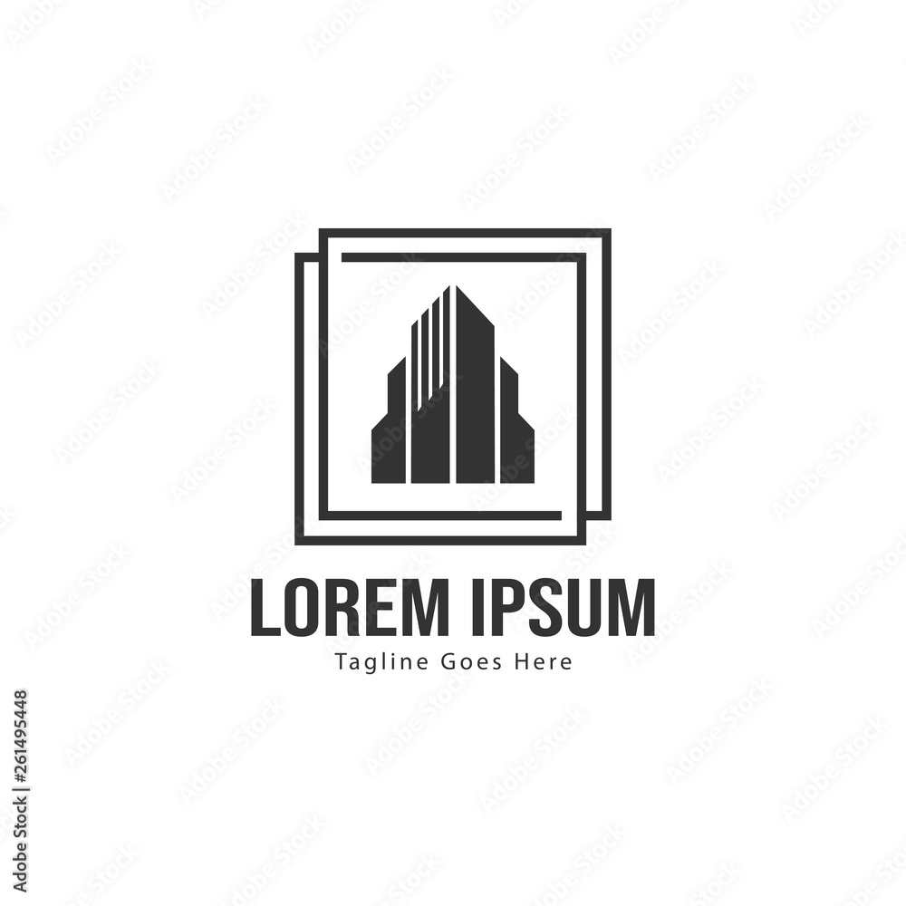 Obraz premium Real estate logo template design. minimalist Real estate logo with modern frame