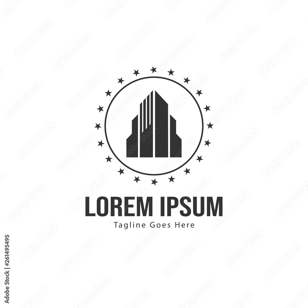 Obraz premium Real estate logo template design. minimalist Real estate logo with modern frame