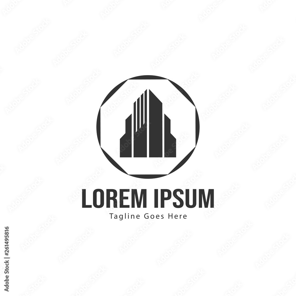 Real estate logo template design. minimalist Real estate logo with modern frame Real estate logo template design. minimalist Real estate logo with modern frame