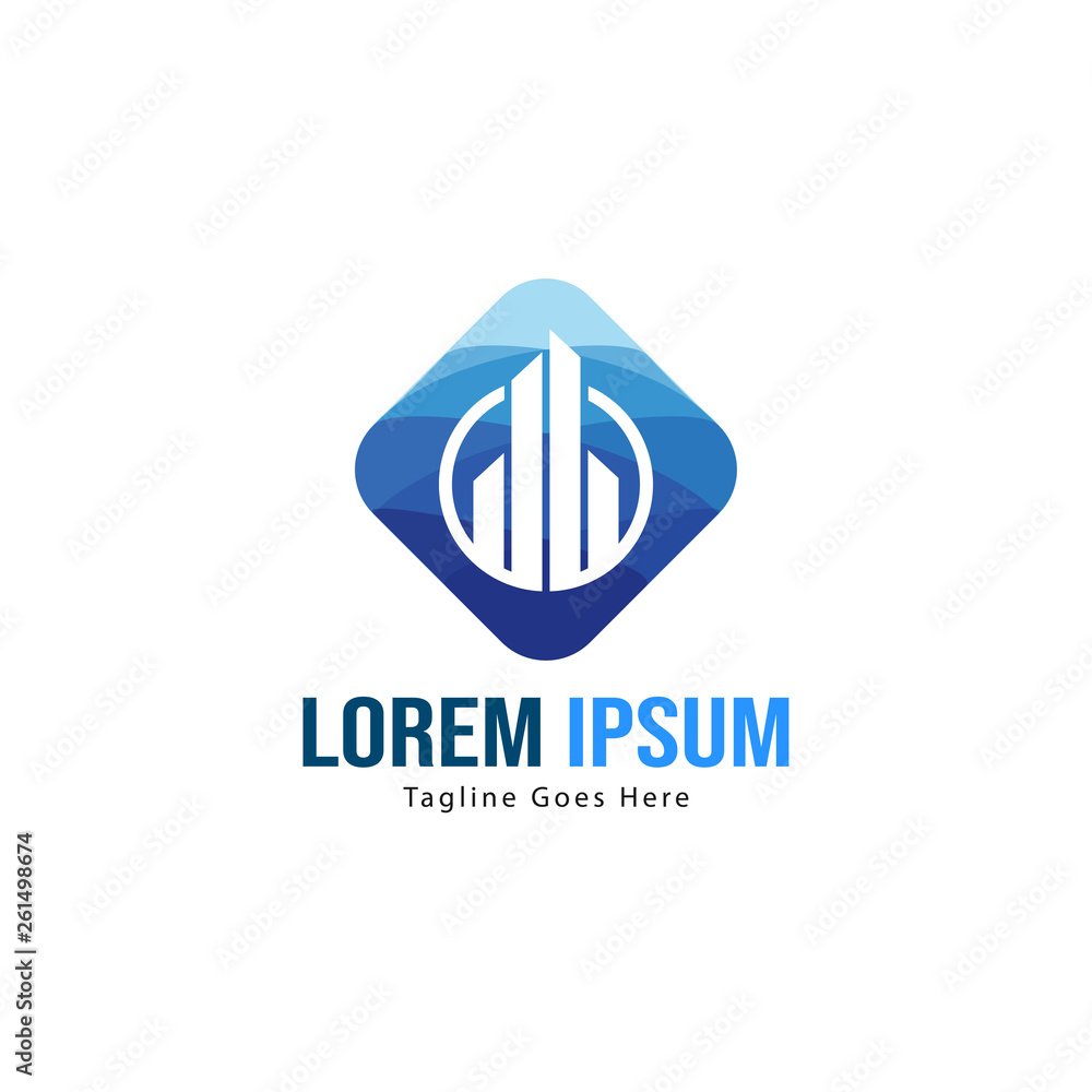 Real estate logo template design. minimalist building logo with modern frame Real estate logo template design. minimalist building logo with modern frame