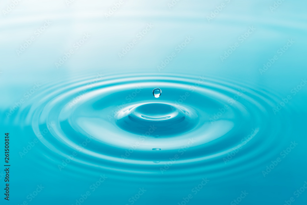 Clean water drop on surface water background Clean water drop on surface water background