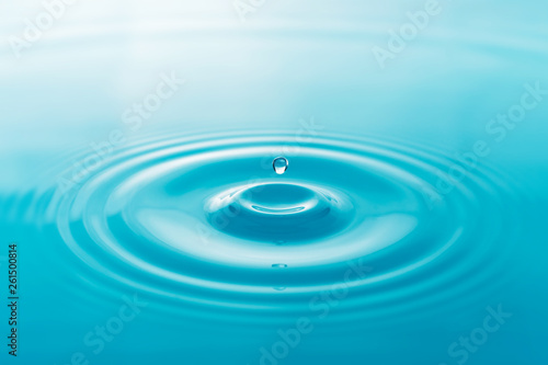 Clean water drop on surface water background