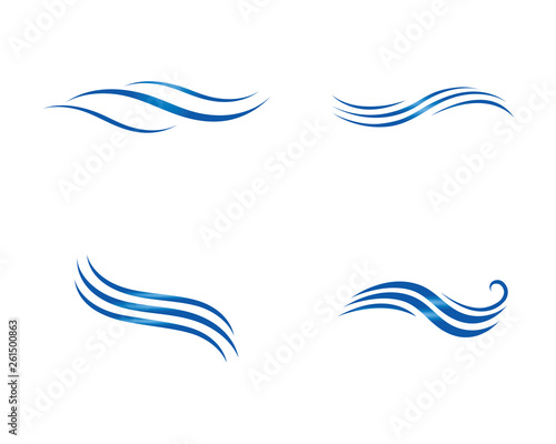 Water Wave Logo Template. vector Icon illustration