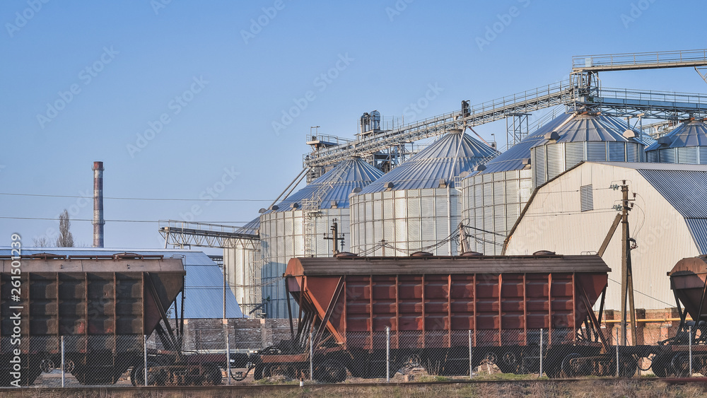 Loading grain at grain elevator.