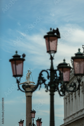 Venetian street lights on Grand Canal and San Marco © derege