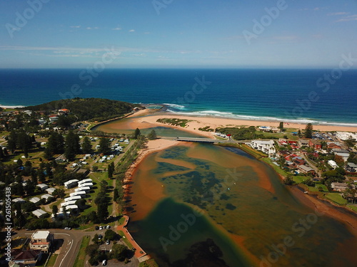 Photography Aerial view of Narrabeen Lake, Narrabeen Beach and North Narrabeen  Rockpool