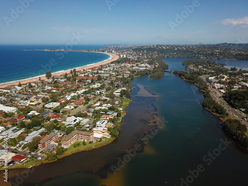 Photography Aerial view of Narrabeen Lake, Narrabeen Beach, Collaroy Beach and Long Reef Head