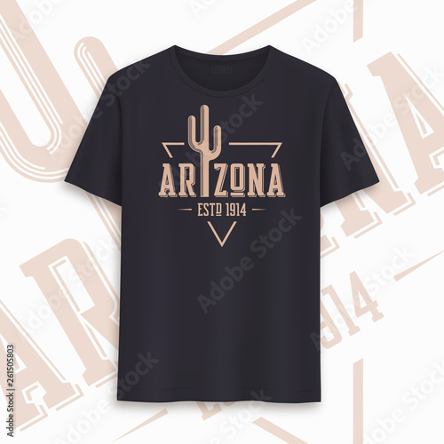 Arizona state graphic t-shirt design, typography, print. Vector illustration.