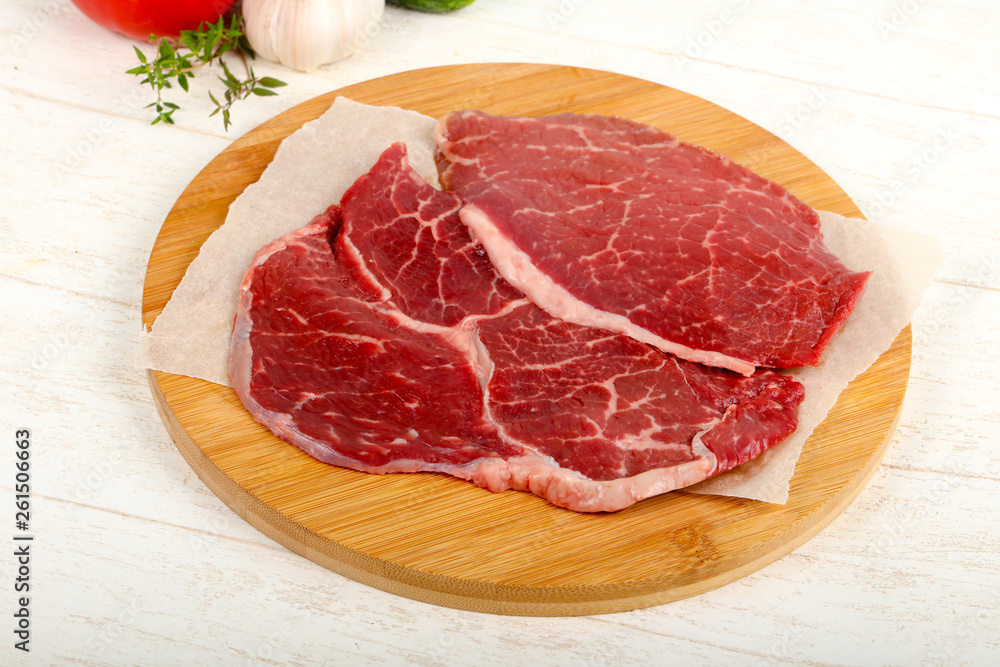 Raw beef steak