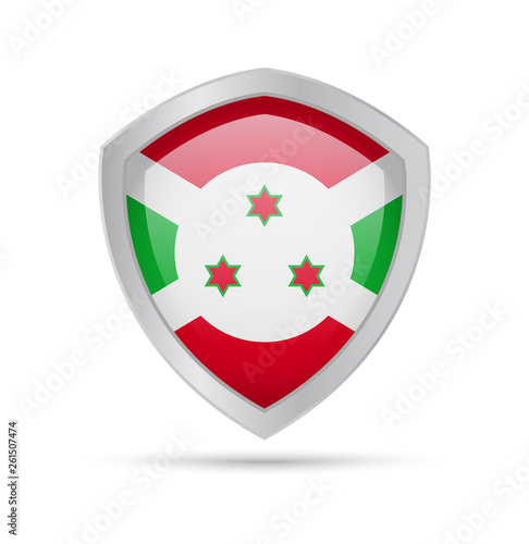 Shield with Burundi flag on white background. Free Download Shield with Burundi flag on white background. - GFXLoad
