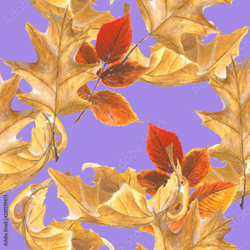 Wallpaper Mural autumn leaves pattern Torontodigital.ca