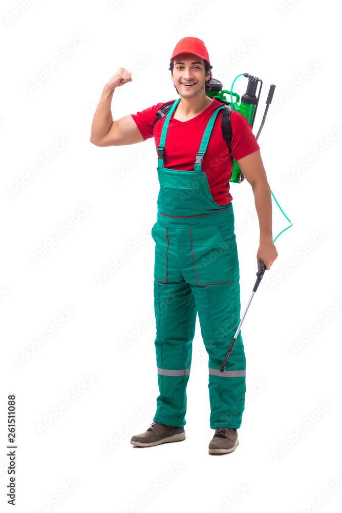Pest control contractor isolated on white background Pest control contractor isolated on white background