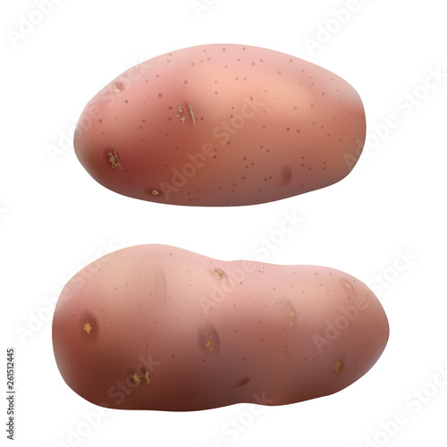 potatoes on white