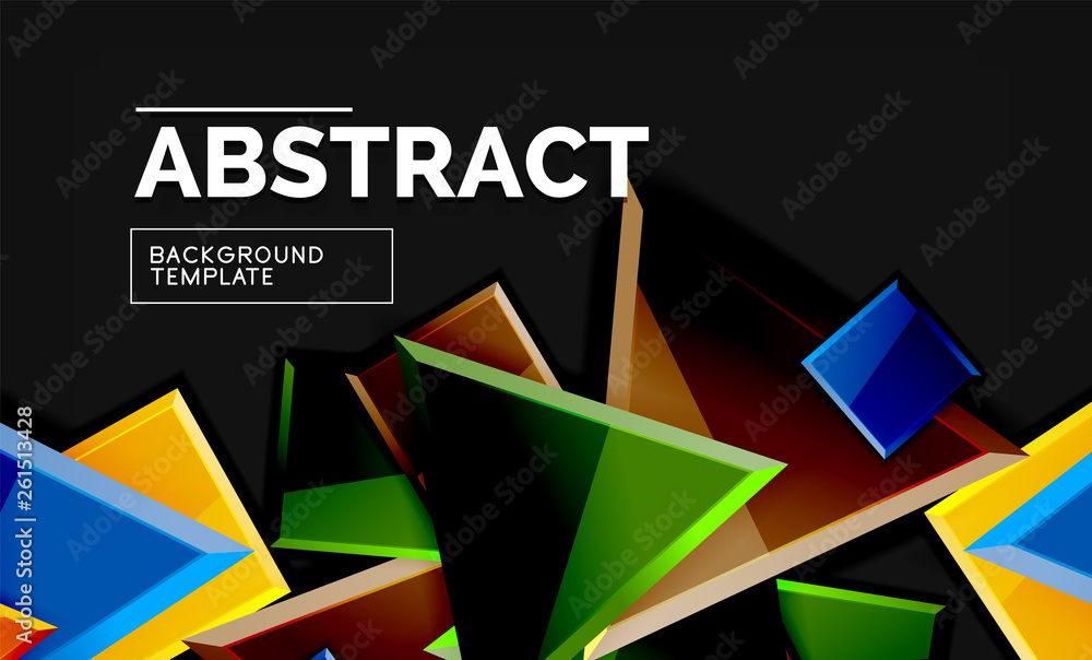 Squares and triangles geometrical background Squares and triangles geometrical background