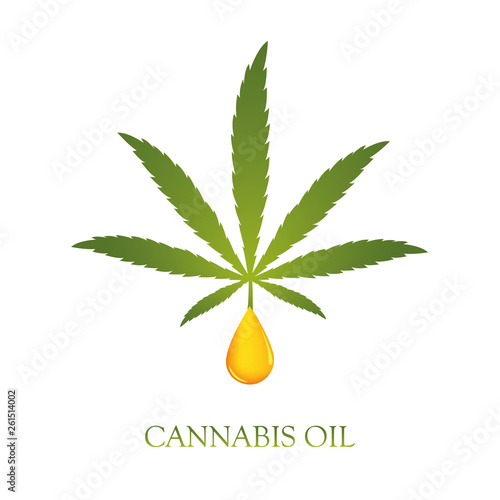 healthy cannabis cbd oil drop vector illustration EPS10