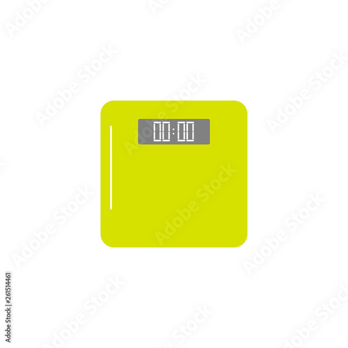 Vector flat style icon - weight scale - for logo, icon, poster, banner, sport event, weight loss, healthcare program, healthy life. Weight Measure Equipment, body positive and fat destroy concept