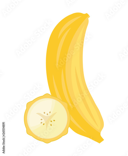 fresh banana with slice fruits healthy