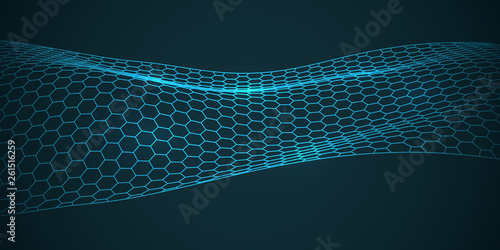 Wavy Hexagon Pattern Modern Background