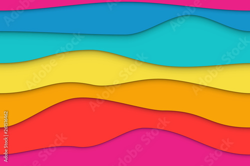 Seamless Colorful Wavy Paper Layers Background